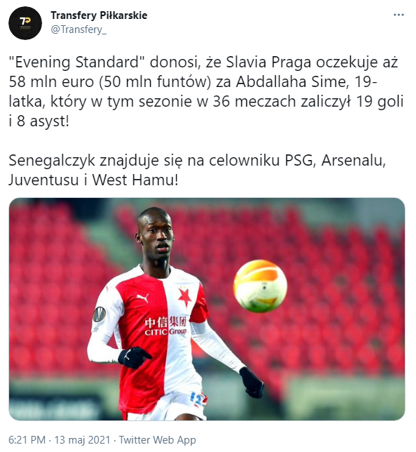 Czeska Slavia WYCENIA SWOJEGO PIŁKARZA na 58 MLN EURO!